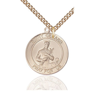 14kt Gold Filled Saint Gerard Medal Catholic Jewelry Engraved Catholic Saint Jewelry