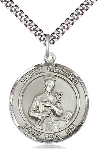 Pewter Saint Gerard Medal Catholic Jewelry Engraved Catholic Saint Jewelry