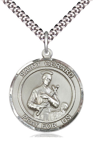 Sterling Silver Saint Gerard Medal Catholic Jewelry Engraved Catholic Saint Jewelry