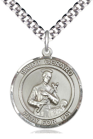 Sterling Silver Saint Gerard Medal Catholic Jewelry Engraved Catholic Saint Jewelry