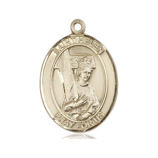 14kt Gold Filled Saint Helen Medal Engraved Catholic Saint Jewelry