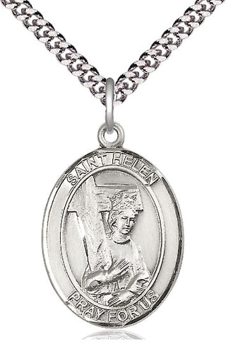 Pewter Saint Helen Medal Catholic Jewelry Engraved Catholic Saint Jewelry