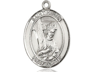 Sterling Silver Saint Helen Medal Catholic Jewelry Engraved Catholic Saint Jewelry