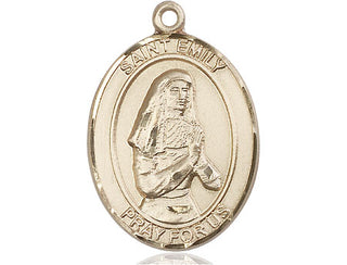 14kt Gold Filled Saint Emily de Vialar Medal Engraved Catholic Saint Jewelry