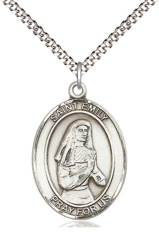 Pewter Saint Emily de Vialar Medal Catholic Jewelry Engraved Catholic Saint Jewelry