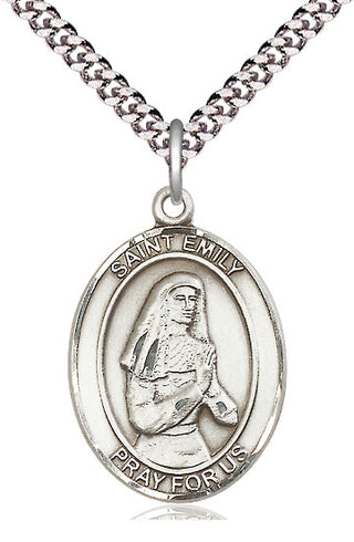 Sterling Silver Saint Emily de Vialar Medal Catholic Jewelry Engraved Catholic Saint Jewelry