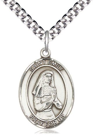 Sterling Silver Saint Emily de Vialar Medal Catholic Jewelry Engraved Catholic Saint Jewelry