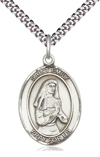 Sterling Silver Saint Emily de Vialar Medal Catholic Jewelry Engraved Catholic Saint Jewelry