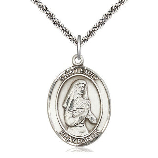 Sterling Silver Saint Emily de Vialar Medal Catholic Jewelry Engraved Catholic Saint Jewelry