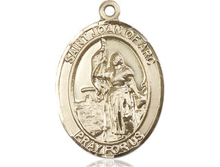 14kt Gold Filled Saint Joan of Arc Medal Engraved Catholic Saint Jewelry