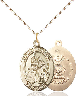 14kt Gold Filled Saint Joan of Arc Air Force Medal Catholic Jewelry