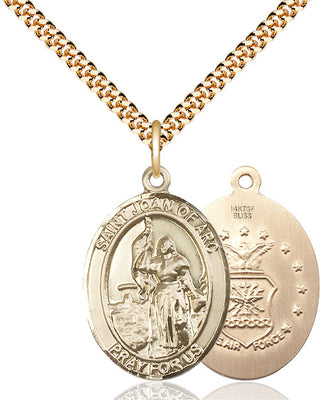 14kt Gold Filled Saint Joan of Arc Air Force Medal Catholic Jewelry