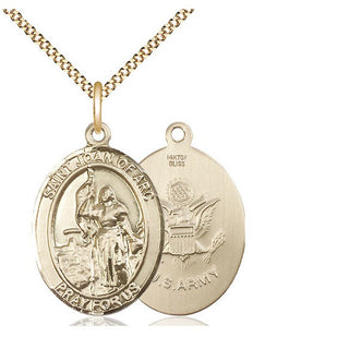 14kt Gold Filled Saint Joan of Arc Army Medal Catholic Jewelry