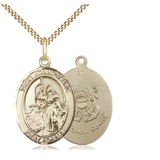 14kt Gold Filled Saint Joan of Arc  Coast Guard Medal Catholic Jewelry