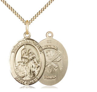 14kt Gold Filled Saint Joan of Arc National Guard Medal Catholic Jewelry