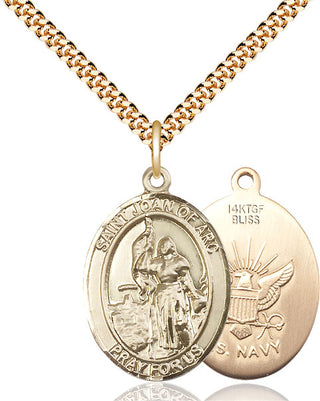 14kt Gold Filled Saint Joan of Arc Navy Medal Catholic Jewelry
