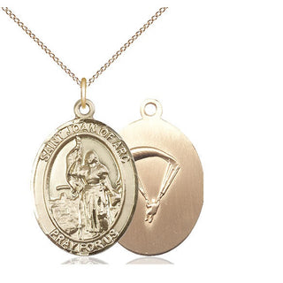 14kt Gold Filled Saint Joan of Arc Paratrooper Medal Catholic Jewelry