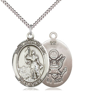 Pewter Saint Joan of Arc Army Medal Catholic Jewelry