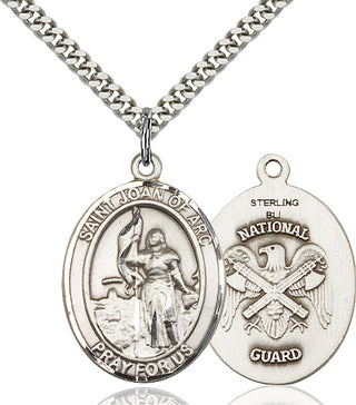 Pewter Saint Joan of Arc National Guard Medal Catholic Jewelry