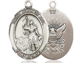 Pewter Saint Joan of Arc Navy Medal