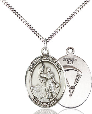 Pewter Saint Joan of Arc Paratrooper Medal Catholic Jewelry