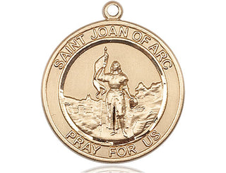 14kt Gold Filled Saint Joan of Arc Medal Engraved Catholic Saint Jewelry