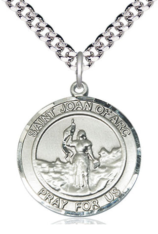 Sterling Silver Saint Joan of Arc Medal Catholic Jewelry Engraved Catholic Saint Jewelry