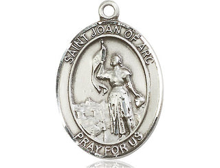 Sterling Silver Saint Joan of Arc Medal Catholic Jewelry Engraved Catholic Saint Jewelry