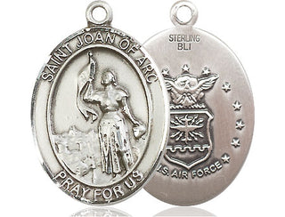 Sterling Silver Saint Joan of Arc Air Force Medal Catholic Jewelry