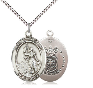 Sterling Silver Saint Joan of Arc Air Force Medal Catholic Jewelry