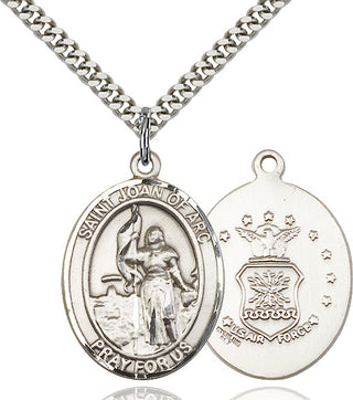 Sterling Silver Saint Joan of Arc Air Force Medal Catholic Jewelry