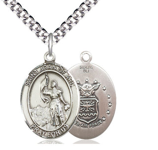 Sterling Silver Saint Joan of Arc Air Force Medal Catholic Jewelry