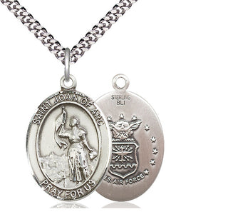 Sterling Silver Saint Joan of Arc Air Force Medal Catholic Jewelry