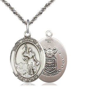 Sterling Silver Saint Joan of Arc Air Force Medal Catholic Jewelry