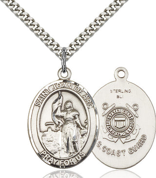 Sterling Silver Saint Joan of Arc  Coast Guard Medal Catholic Jewelry