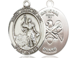 Sterling Silver Saint Joan of Arc National Guard Medal Catholic Jewelry