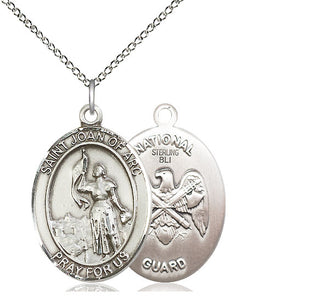 Sterling Silver Saint Joan of Arc National Guard Medal Catholic Jewelry