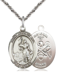 Sterling Silver Saint Joan of Arc National Guard Medal Catholic Jewelry