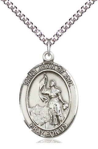 Sterling Silver Saint Joan of Arc Medal Catholic Jewelry Engraved Catholic Saint Jewelry