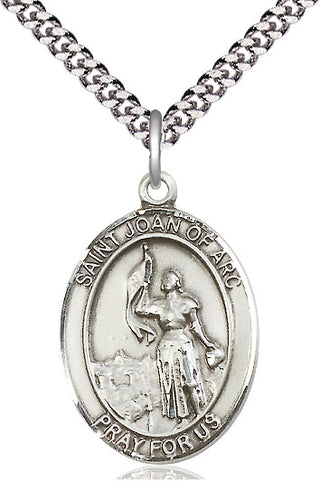Sterling Silver Saint Joan of Arc Medal Catholic Jewelry Engraved Catholic Saint Jewelry