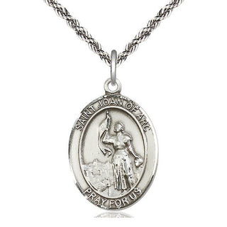 Sterling Silver Saint Joan of Arc Medal Catholic Jewelry Engraved Catholic Saint Jewelry