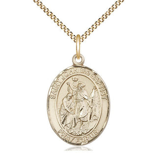 14kt Gold Filled Saint John the Baptist Medal Catholic Jewelry Engraved Catholic Saint Jewelry