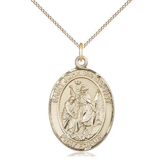 14kt Gold Filled Saint John the Baptist Medal Catholic Jewelry Engraved Catholic Saint Jewelry