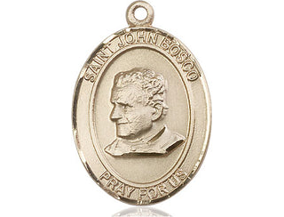 14kt Gold Filled Saint John Bosco Medal Engraved Catholic Saint Jewelry