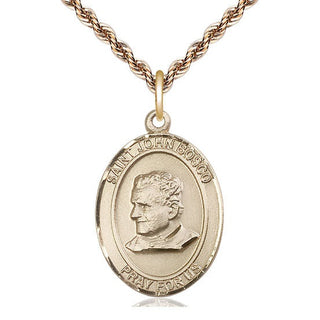 14kt Gold Filled Saint John Bosco Medal Catholic Jewelry Engraved Catholic Saint Jewelry
