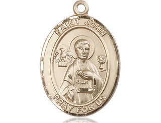 14kt Gold Filled Saint John the Apostle Medal Engraved Catholic Saint Jewelry
