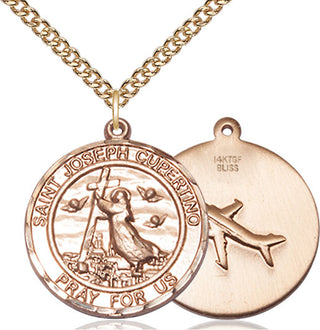 14kt Gold Filled Saint Joseph of Cupertino Medal Catholic Jewelry