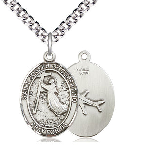 Sterling Silver Saint Joseph of Cupertino Medal Catholic Jewelry