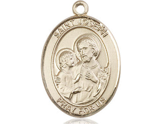 14kt Gold Filled Saint Joseph Medal Engraved Catholic Saint Jewelry