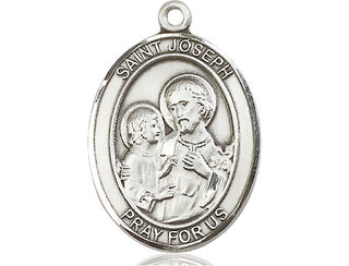 Pewter Saint Joseph Medal Engraved Catholic Saint Jewelry